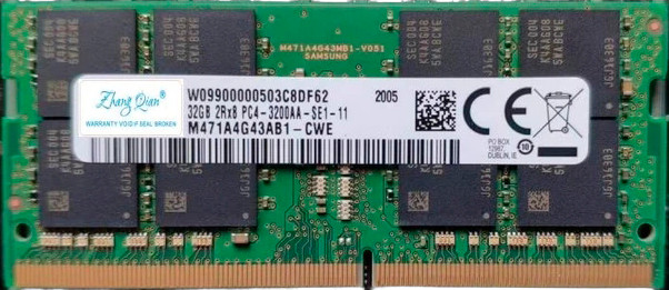 

Оперативная память Samsung 32ГБ DDR4 SODIMM 3200 МГц M471A4G43BB1-CWE