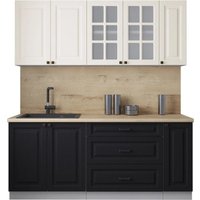 Готовая кухня Интерлиния Мила Деко 1.9Б (черный/белый/дуб бунратти)