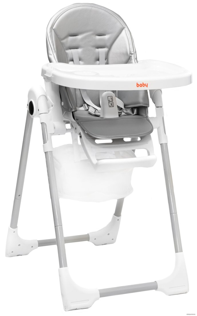 Высокий стульчик Baby Prestige Junior Lux (серебристый)