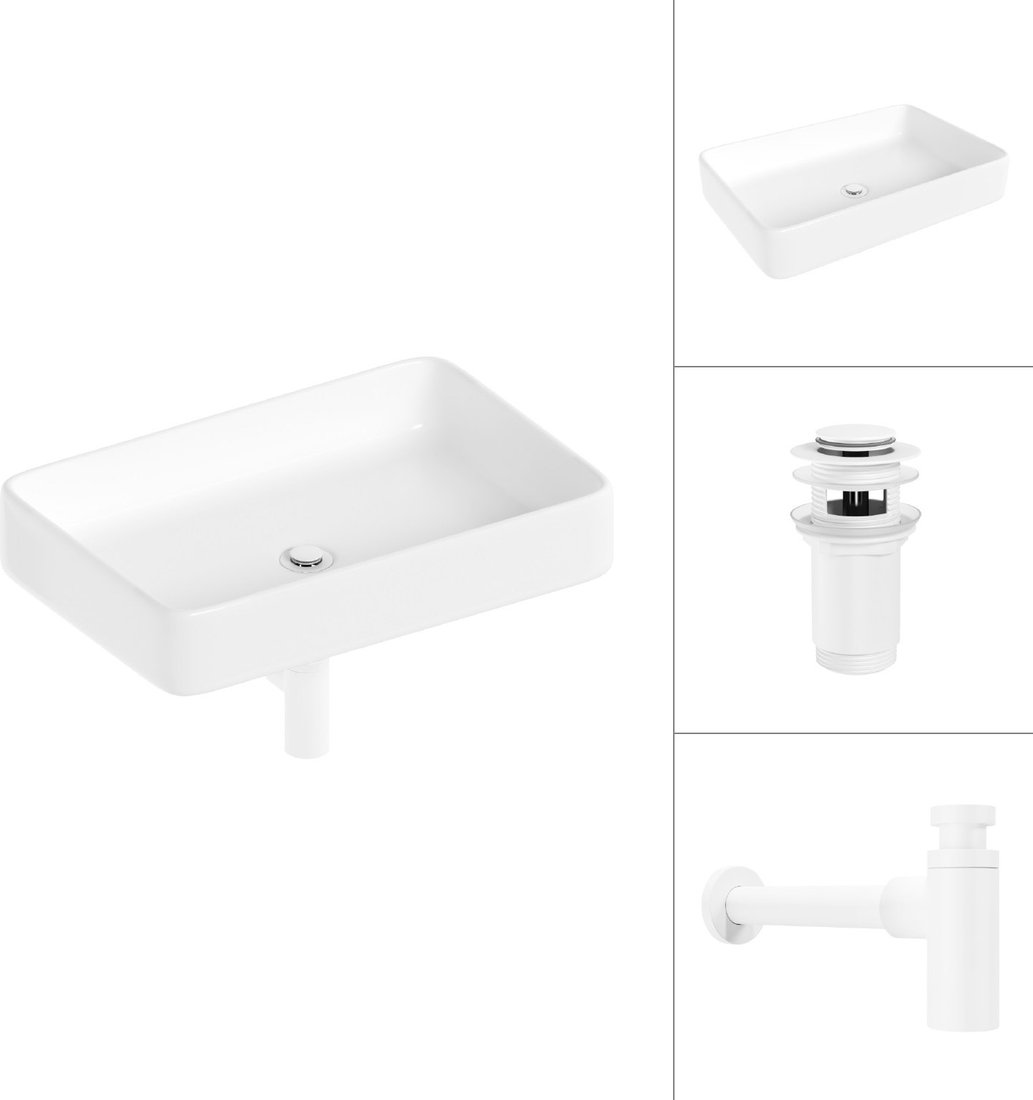

Умывальник Lauter 21842 + клапан 21190W + сифон 21635W (белый матовый)
