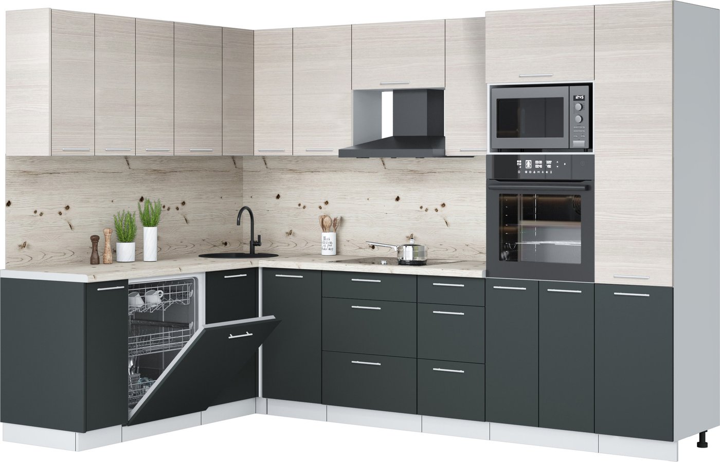 

Готовая кухня Интерлиния Мила Лайт 1.896х2.98 (вудлайн кремовый/антрацит/бискайская сосна)