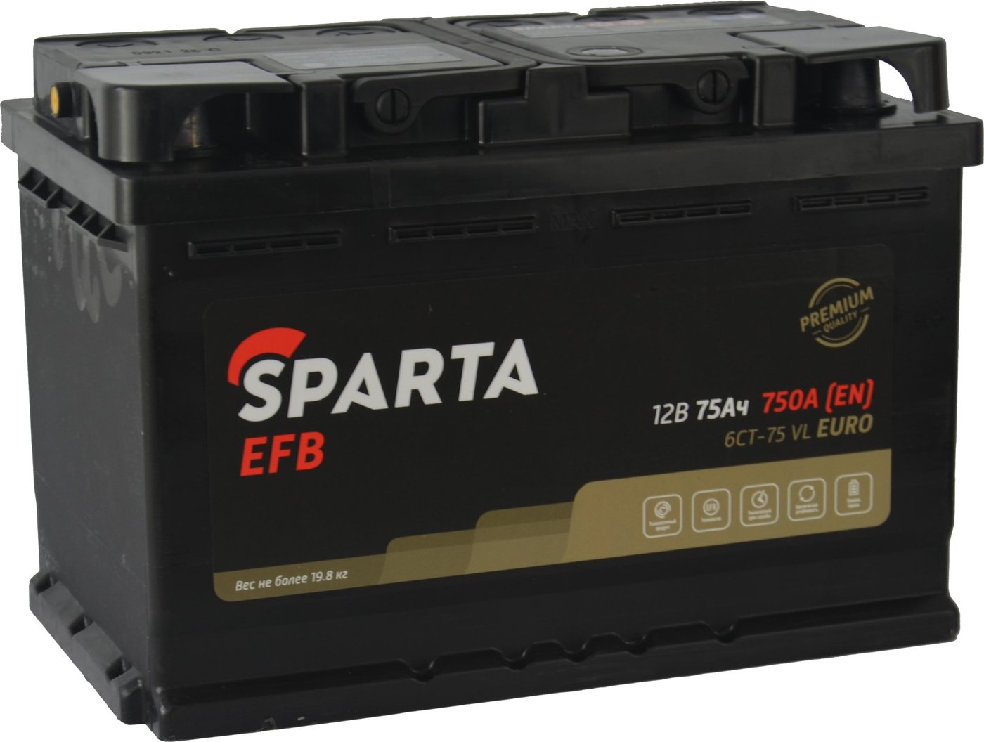 

Автомобильный аккумулятор Sparta EFB 6CT-75 VL Euro (75 А·ч)