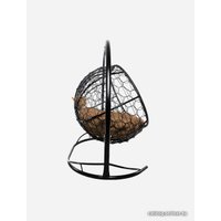 Подвесной диван M-Group Лежебока 11180401 (с черным ротангом/бежевая подушка)