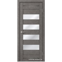 Межкомнатная дверь MDF-Techno Dominika 106 50x200 (бетон серый, стекло лакобель черный)