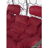 Подвесной диван M-Group Лежебока 11180302 (с серым ротангом/бордовая подушка)