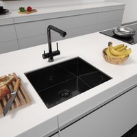 Кухонная мойка ARFEKA ECO AR 550*450 BLACK PVD NANO DECOR MILLET GRAINS