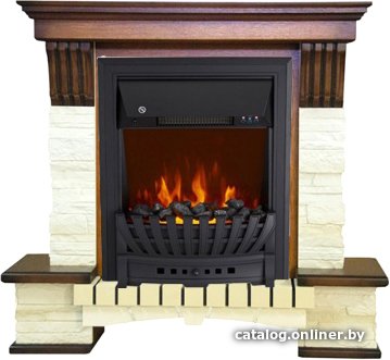 Каминокомплект Smolcom Stone Montebello STD-ASP с Aspen Black (дуб антик)