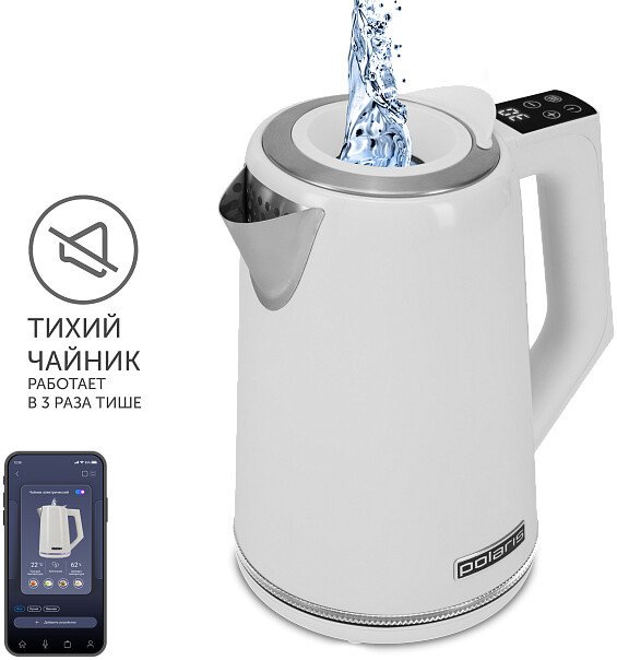 Электрический чайник Polaris PWK 1746 CAD Wi-Fi IQ Home (белый)