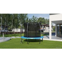 Батут GetActive Jump PRO 8FT с лестницей и внутренней сеткой (синий)