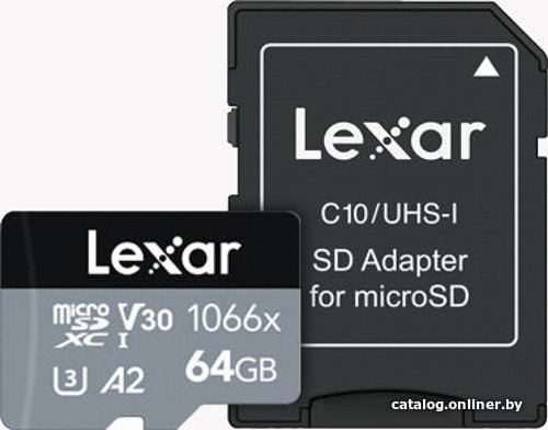 Карта памяти Lexar microSDXC LMS1066064G-BNANG 64GB (с адаптером)