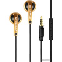 Наушники Venture Electronics Monk Lite Standard 3.5 TRS Smoke + iOs Mic (черный/золотистый)