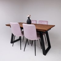 Кухонный стол ОКА Сангай 136-196x80x80 (дуб мореный/черный)