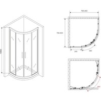 Душевой уголок Abber Schwarzer Diamant AG01080M