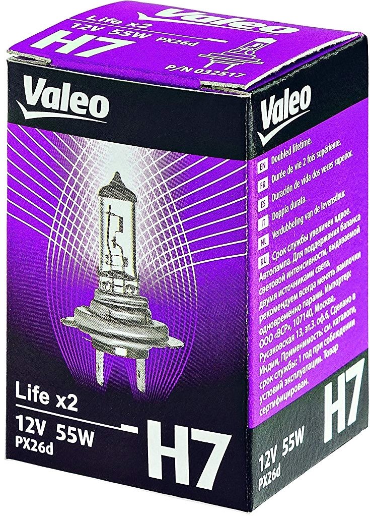 

Галогенная лампа Valeo H7 Life x2 1шт