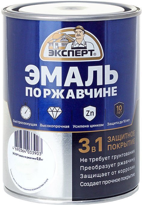 

Эмаль Эксперт 3в1 По ржавчине Полуматовый RAL 6002 0.8 кг (зеленый)