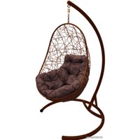 Подвесное кресло M-Group Овал 11140205 (коричневый ротанг/коричневая подушка)