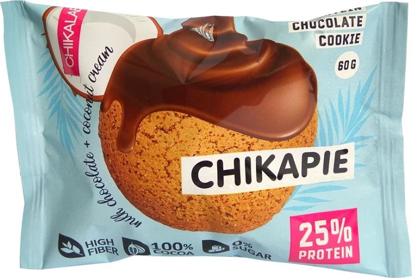 

Протеиновое печенье Chikalab В шоколаде без сахара (60 г, кокос с начинкой)