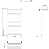 Полотенцесушитель Aquanet Fiona 100x50 282000 (с полкой, правый)