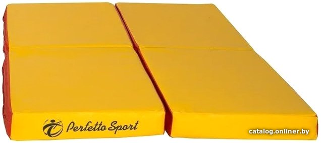 Cпортивный мат Perfetto Sport №11 складной 100x100x10 (красный/желтый)