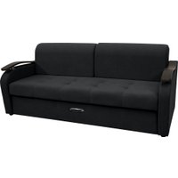 Диван Сириус Лидер-2 НПБ 215x110 (Eva 11 велюр черный)