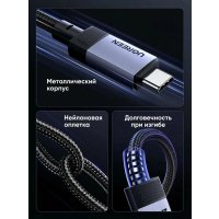 Кабель Ugreen L701 95619 USB Type-C - USB Type-C 240W (2 м, серый)
