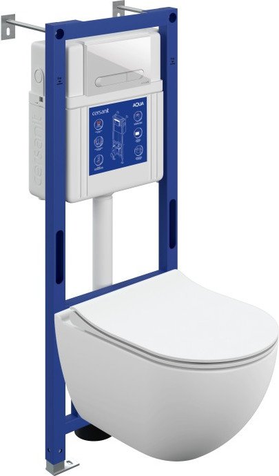 

Унитаз подвесной Cersanit Brasko Smart DPL EO Slim + Aqua 40 Smart M 69334 (с кнопкой Estetica белый)