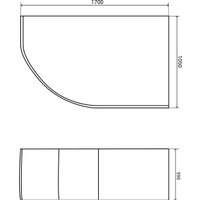 Ванна Lauter Geneva 170x105 2103170R (с ножками, лицевым экраном и сифоном 21Y32001 матовый черный)