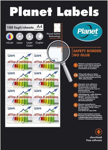 

Самоклеящаяся бумага Planet Utility А4 100 л 24-деления круглых диаметр 40 мм