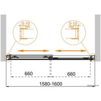 Стеклянная шторка для ванны Cezares Tandem-SOFT-VF-2-160/145-P-Cr