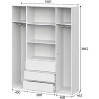 Шкаф распашной NN мебель Денвер 00-00117160 (белый)