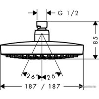 Верхний душ Hansgrohe Croma Select E 180 2jet [26524400]