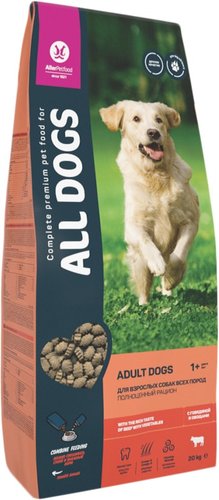 All Dogs для взрослых собак с говядиной и овощами 20 кг