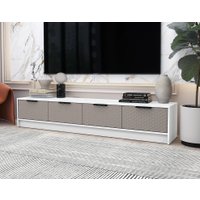 Тумба Интерлиния ТВ Концепт КТ-ТВ4-35 Техно (белый платинум/луна)