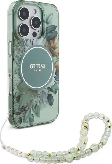 

Чехол для телефона Guess PC/TPU Flowers (MagSafe) для iPhone 16 Pro Max GUHMP16XHFWBRCESN