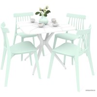 Обеденная группа Sheffilton SHT-DS195 (белый/пастельно-зеленый)
