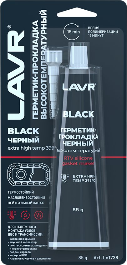 

Lavr Герметик-прокладка черный высокотемпературный Black Ln1738 85 г