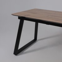Кухонный стол Lepremo AV 1208 HPL+МДФ раздвижной 1200-1600x800 (дуб вотан/черный)