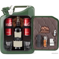 Подарочный набор Экспедиция Канистра - бар 10 л (зеленый, кожа)