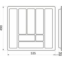 Лоток для столовых приборов AKS Comfort 60x490 (металлик)