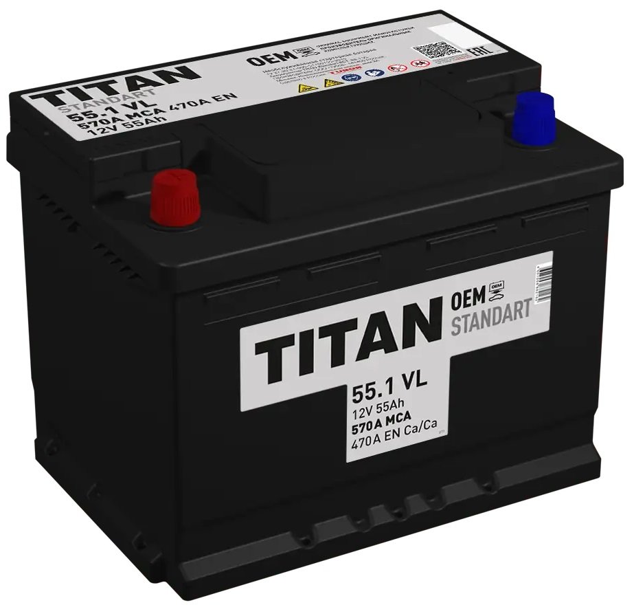 

Автомобильный аккумулятор Titan Standart L+ (60 А·ч)