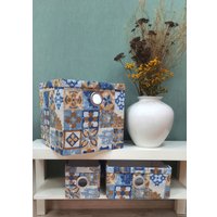 Коробка для хранения Loon Майолика большая (синий)