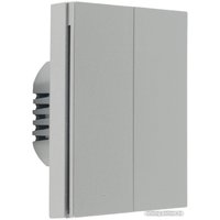 Выключатель Aqara Smart Wall Switch H1 двухклавишный без нейтрали (серый)