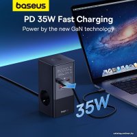 Сетевое зарядное Baseus PowerCombo Tower PowerStrip 3AC2+U2+С 35W CCGAN35-S3ACE