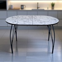 Кухонный стол Arvento Флок 2 раздвижной овал 110-140х70 (мрамор каррара)