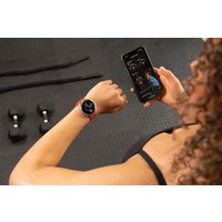 Умные часы Amazfit Active 2 (серебристый, с оранжевым силиконовым ремешком)