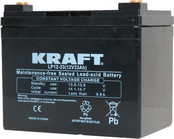 Тяговый аккумулятор KRAFT 12V-33Ah