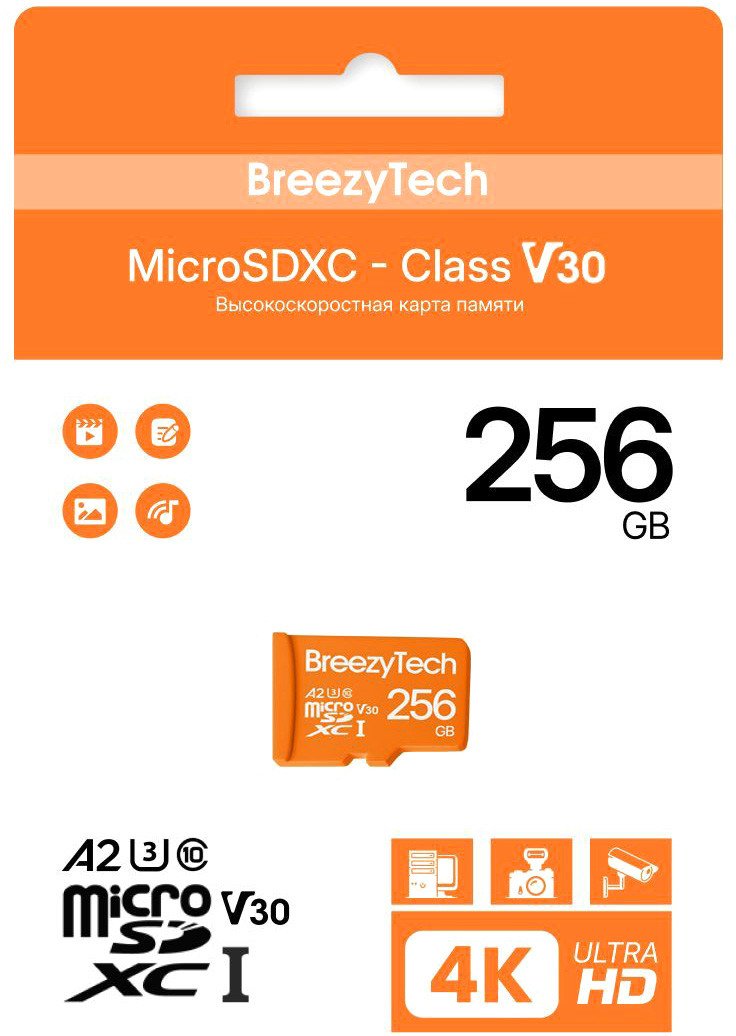 Карта памяти BreezyTech Ultra microSDXC Class 10/A2/V30 256GB (без адаптера)