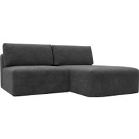 Угловой диван Лига диванов Лига-060 НПБ угол универсальный 129508 (велюр Brut 16 темно-серый)
