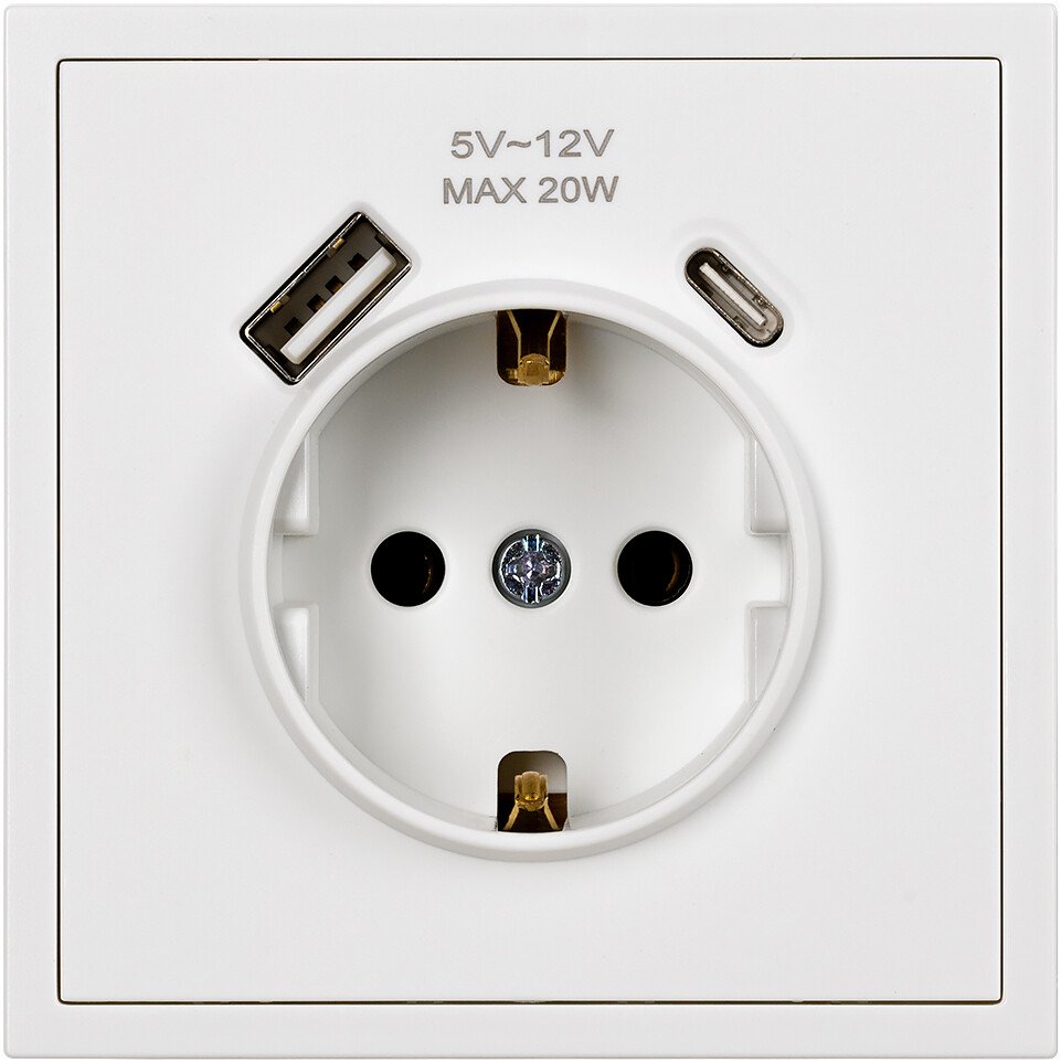 Розетка SmartBuy Капелла SBE-09w-16-S1-USB