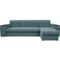 Угловой диван Сириус Лидер-13 с оттоманкой НПБ 330x165 (Eva 20 велюр зеленый)